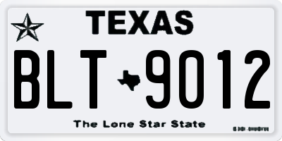 TX license plate BLT9012