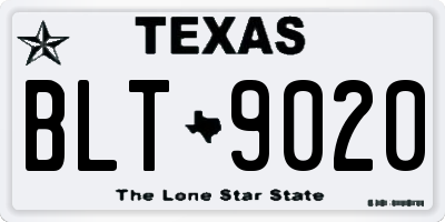TX license plate BLT9020