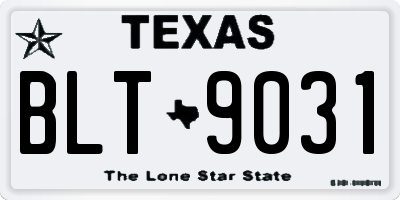 TX license plate BLT9031