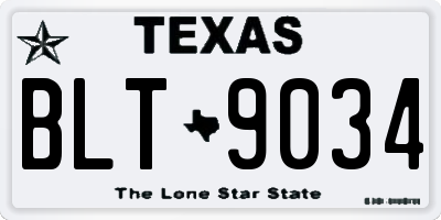 TX license plate BLT9034