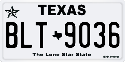TX license plate BLT9036
