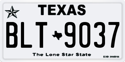 TX license plate BLT9037
