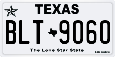 TX license plate BLT9060