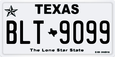 TX license plate BLT9099