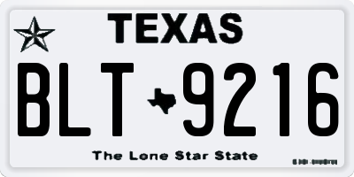 TX license plate BLT9216