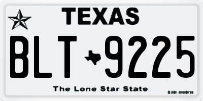 TX license plate BLT9225