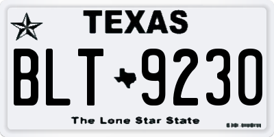 TX license plate BLT9230