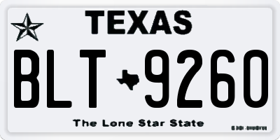 TX license plate BLT9260