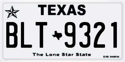 TX license plate BLT9321