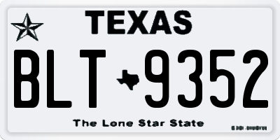 TX license plate BLT9352