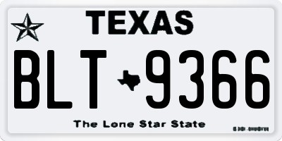 TX license plate BLT9366