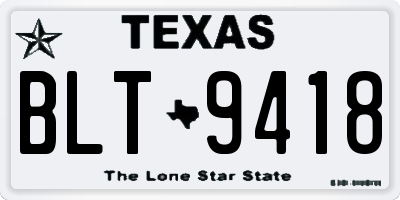 TX license plate BLT9418