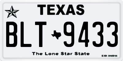 TX license plate BLT9433