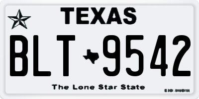 TX license plate BLT9542