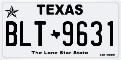 TX license plate BLT9631