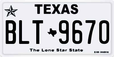 TX license plate BLT9670