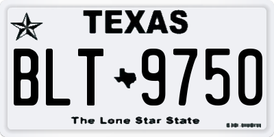 TX license plate BLT9750