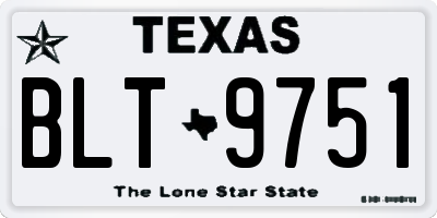 TX license plate BLT9751