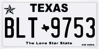 TX license plate BLT9753