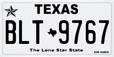 TX license plate BLT9767