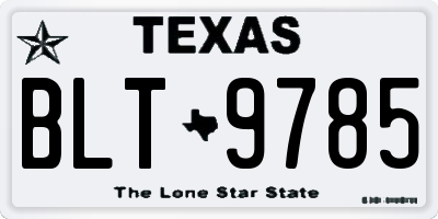 TX license plate BLT9785