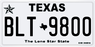 TX license plate BLT9800