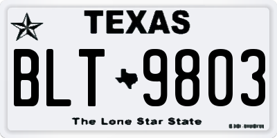TX license plate BLT9803