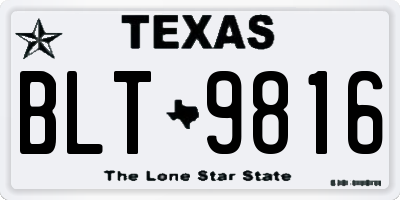 TX license plate BLT9816