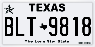 TX license plate BLT9818