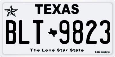 TX license plate BLT9823