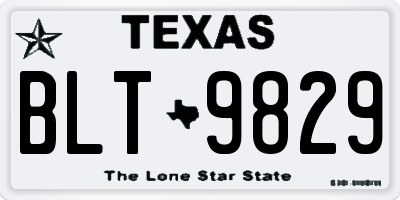 TX license plate BLT9829