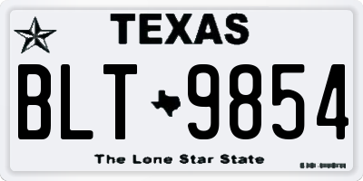 TX license plate BLT9854