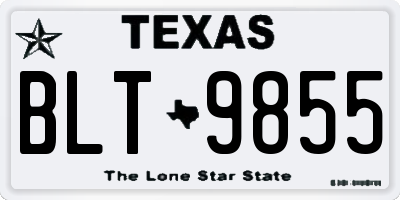 TX license plate BLT9855
