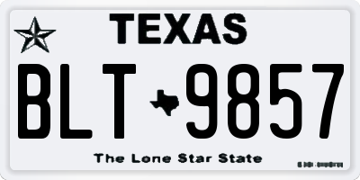 TX license plate BLT9857