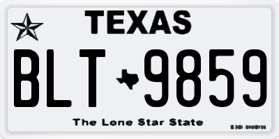 TX license plate BLT9859
