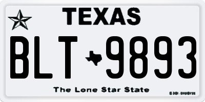 TX license plate BLT9893