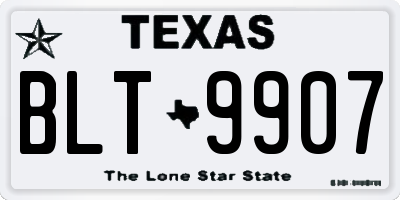 TX license plate BLT9907