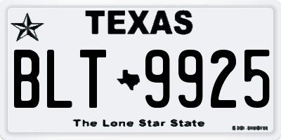TX license plate BLT9925
