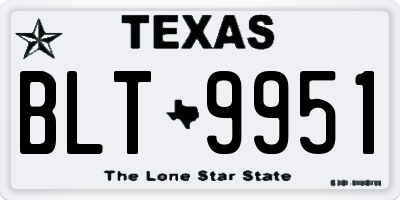 TX license plate BLT9951