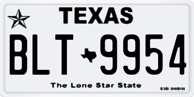 TX license plate BLT9954