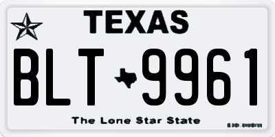 TX license plate BLT9961