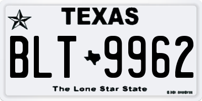 TX license plate BLT9962