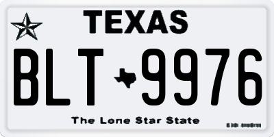 TX license plate BLT9976