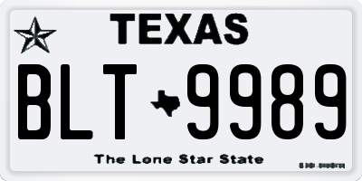 TX license plate BLT9989