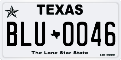 TX license plate BLU0046