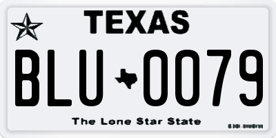 TX license plate BLU0079