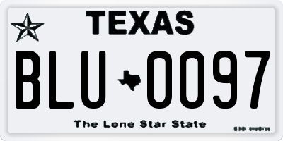 TX license plate BLU0097