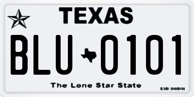 TX license plate BLU0101