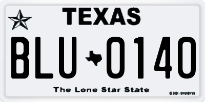 TX license plate BLU0140