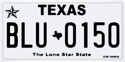 TX license plate BLU0150